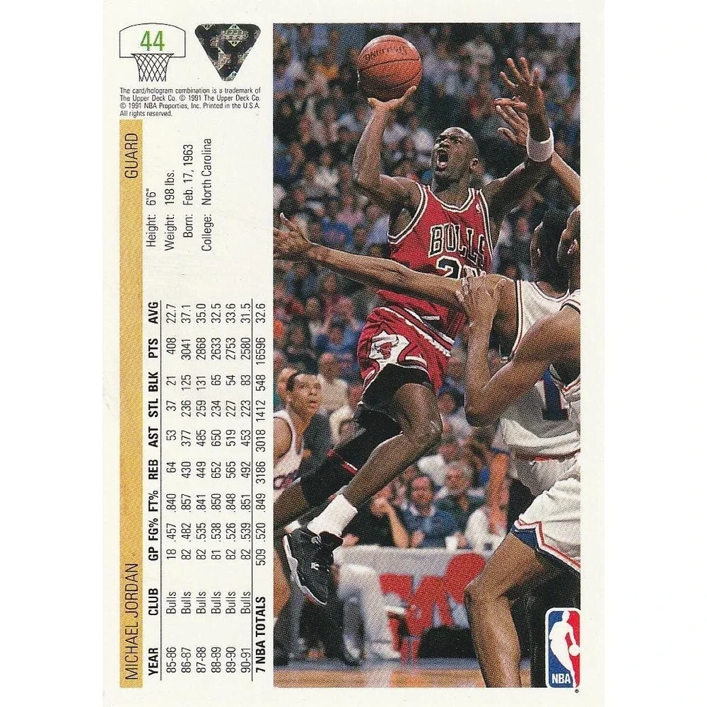 1991-92 Upper Deck #44 Michael Jordan Chicago Bulls